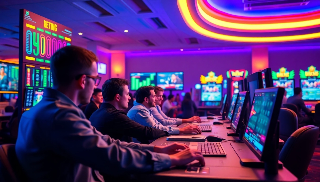 Engage with هات بت for high-stakes online betting illuminated in a vibrant, inviting digital setting.