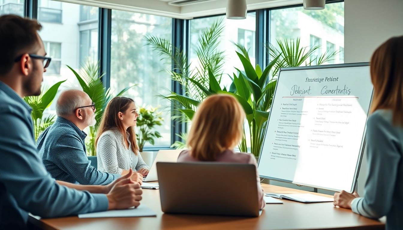 Strategien für marketing für pflegedienste im modernen Büro mit einem kreativen Team bei der Arbeit