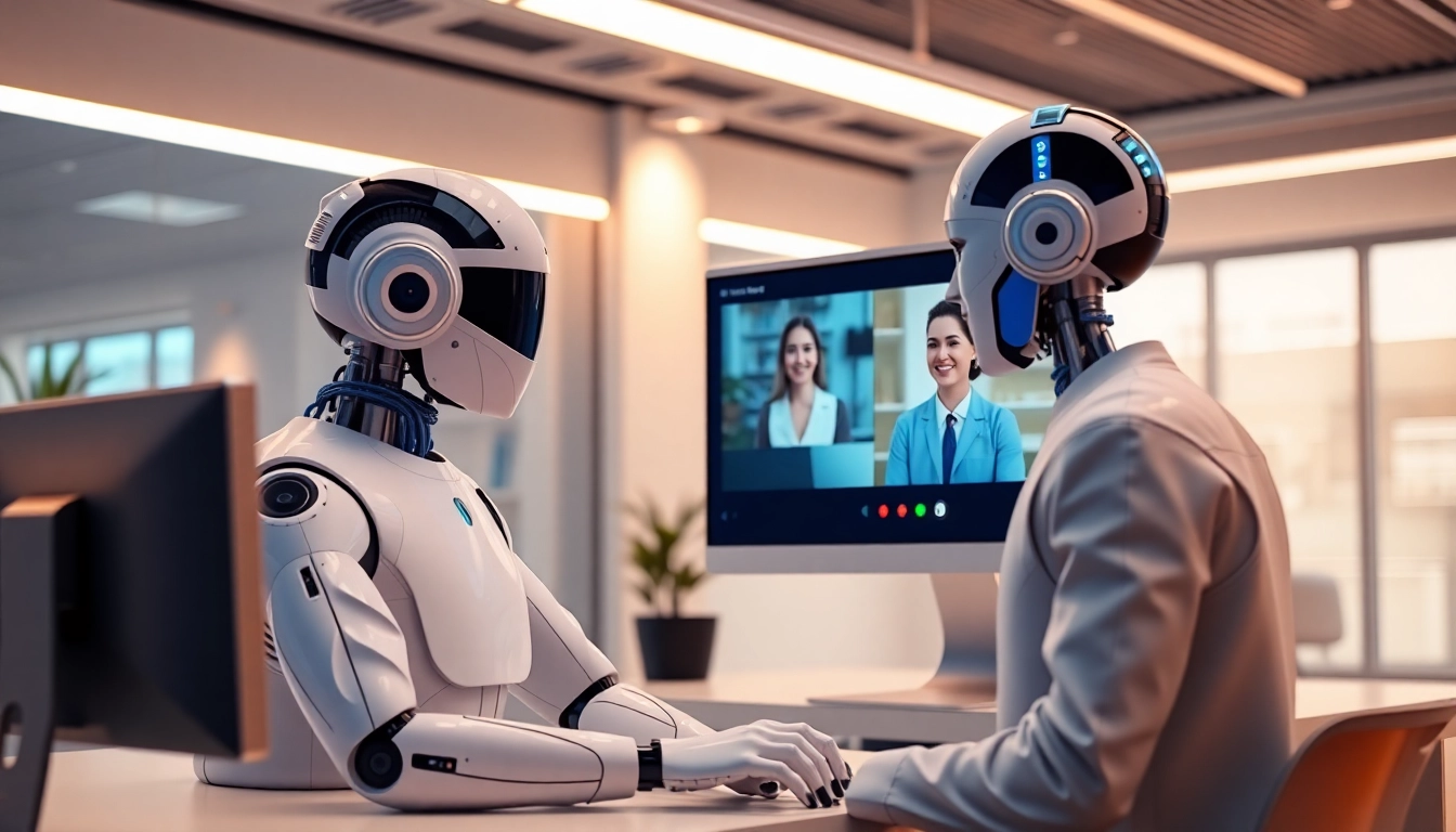 AI sales agents enhancing customer interactions in a modern office environment.