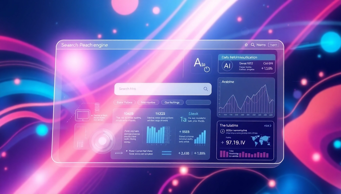 Innovative AI search engine interface displaying real-time data visualizations for enhanced user experiences.