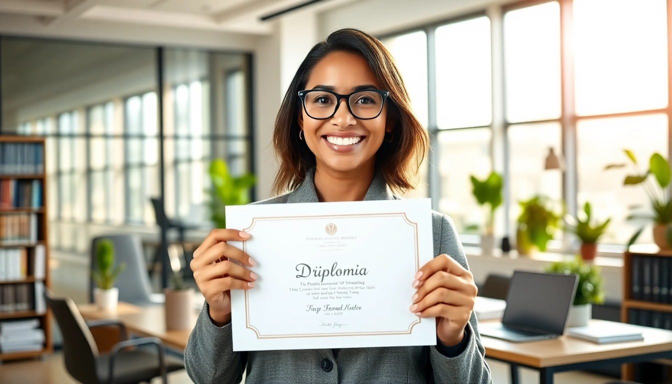 Celebrate your professional degree with confidence in a modern office setting.