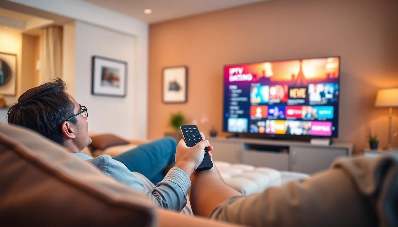 Enjoy an engaging no credit card IPTV trial on a vibrant home TV setup.