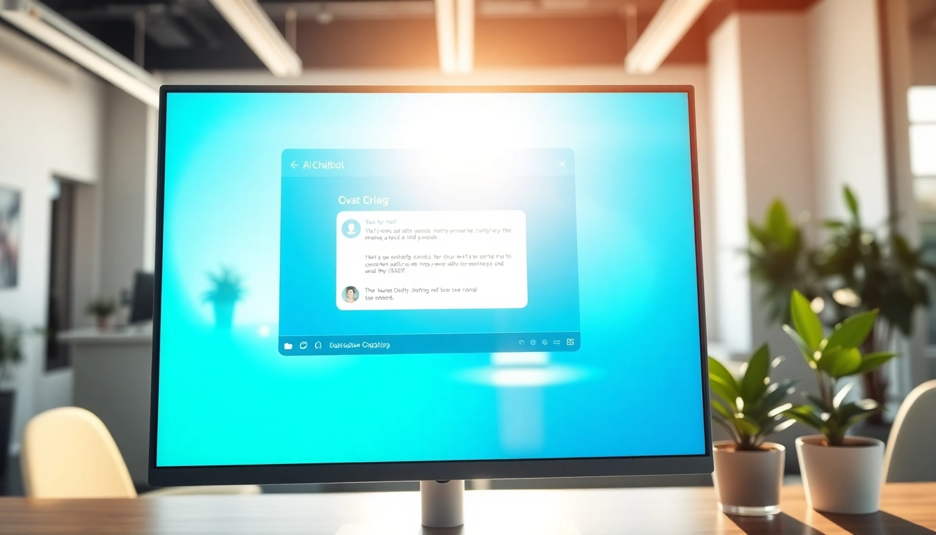 Engage with no filter ai through an interactive chatbot interface in a vibrant office setting.