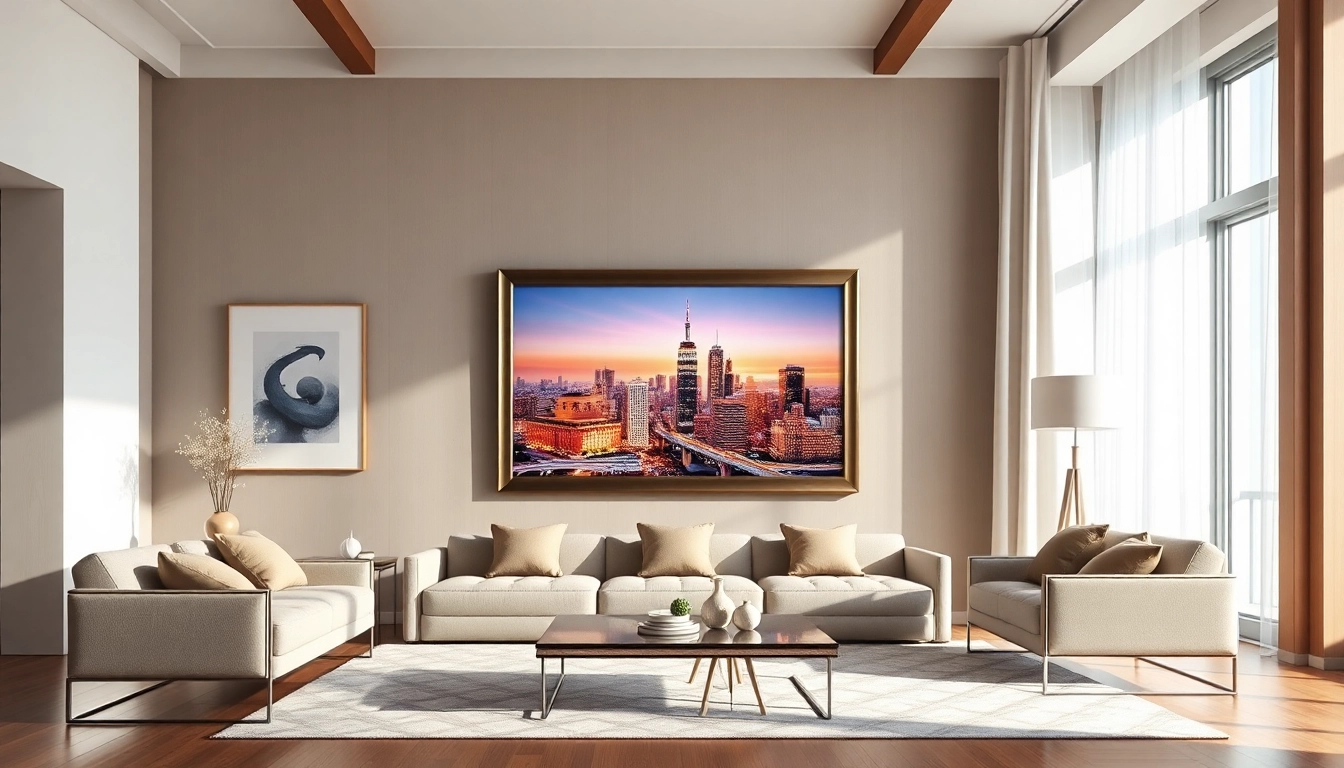 Showcasing a beautifully designed 24x36 frame that enhances any art display in a stylish interior.