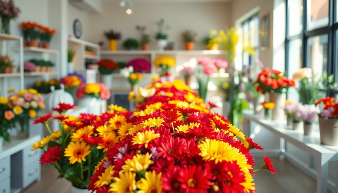 Elegant arrangement of fresh flowers from an Irvine florist creating a vibrant display for customers.