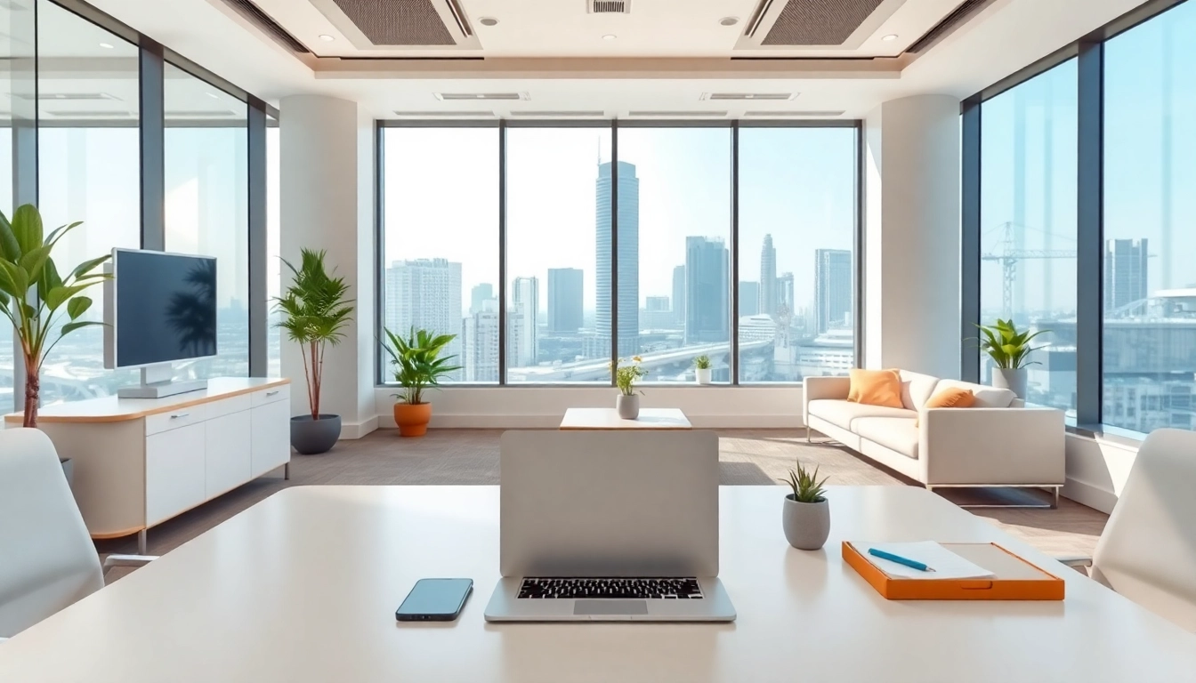Discover commercial space for rent in Bangalore featuring a modern office interior design.