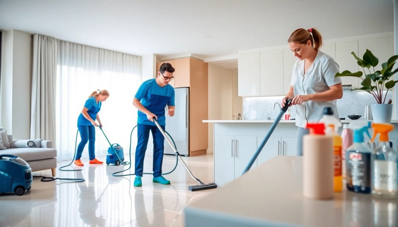 Professional bond cleaning team completing tasks in a sparkling Logan apartment to ensure bond return.
