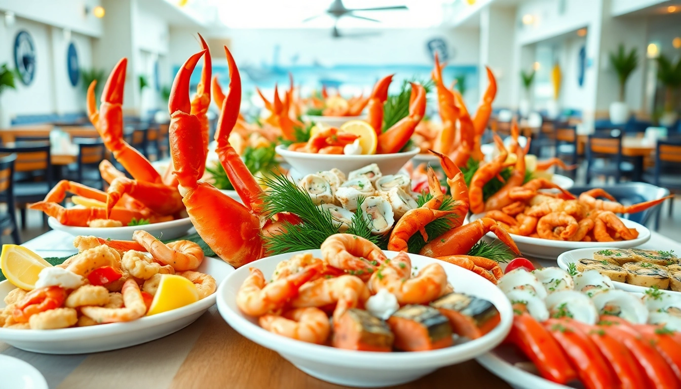 Indulge in delicious seafood buffets near me featuring fresh crabs, shrimp, and sushi.