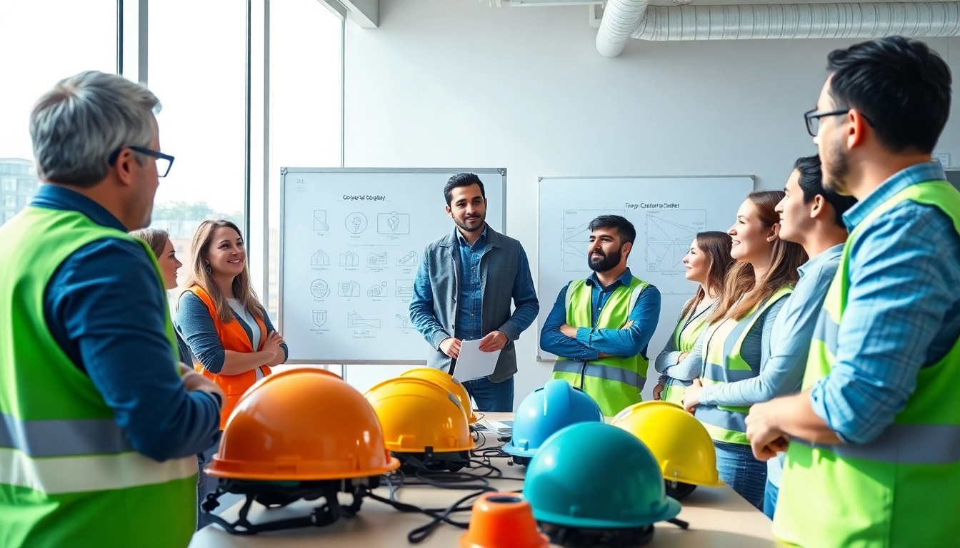 Engaged group learning about NVQ level 6 diploma in occupational health and safety examples during training.