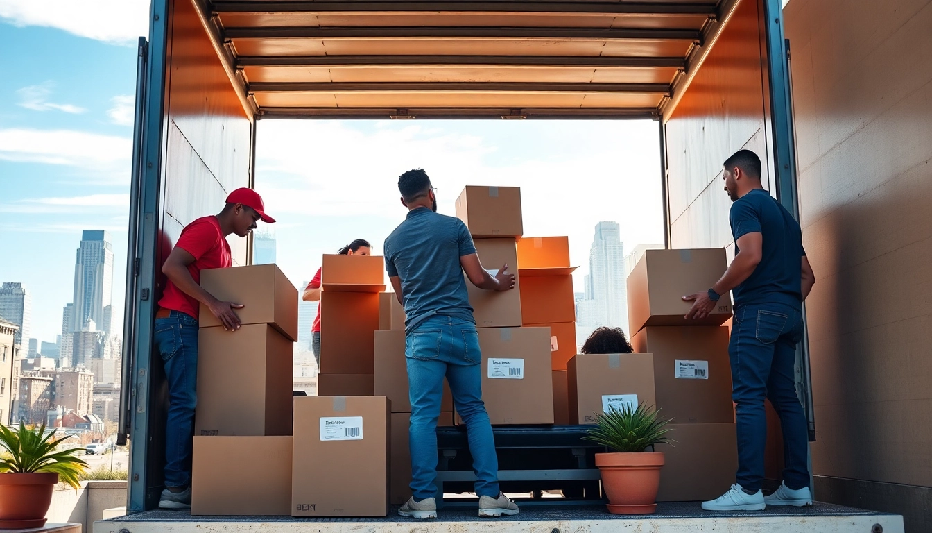 Bronx movers efficiently loading a truck, showcasing teamwork and city life in the Bronx.