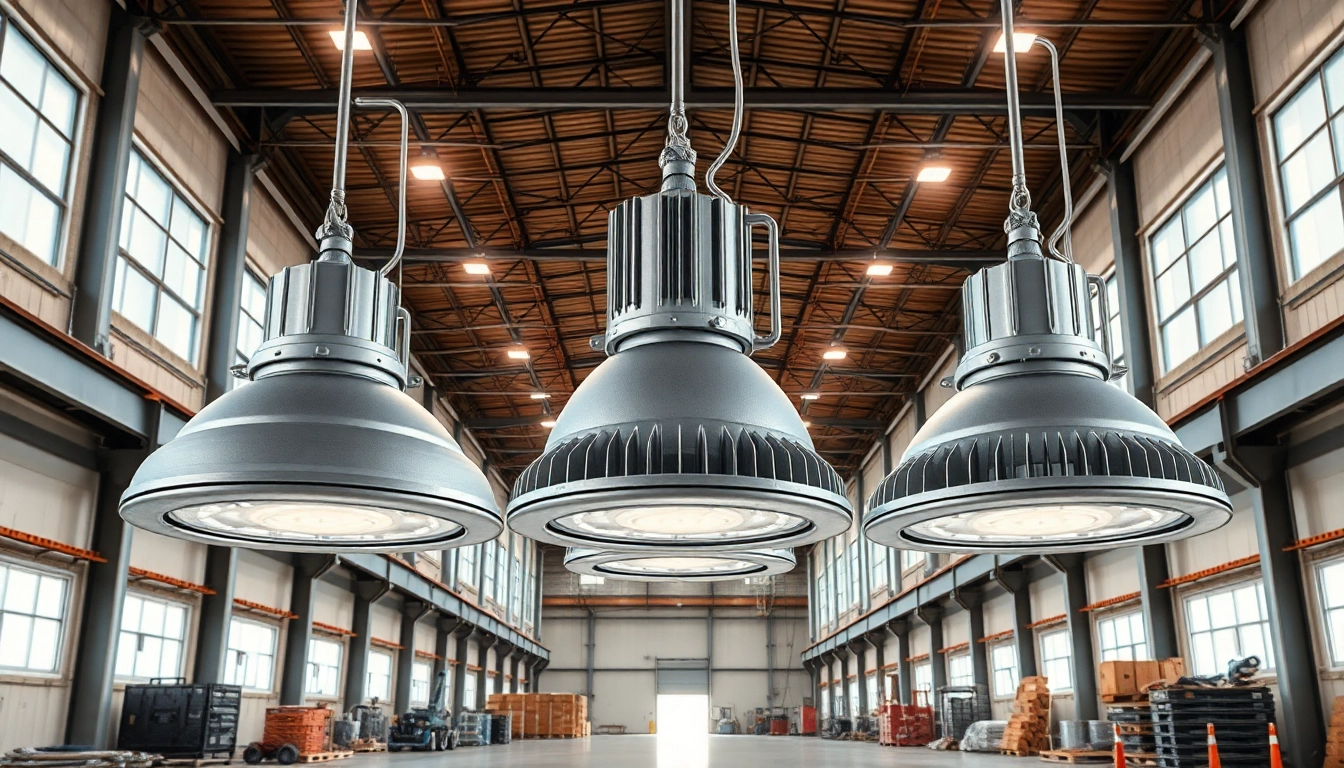 Vapor Tight light fixtures illuminating a modern industrial warehouse with metallic textures.