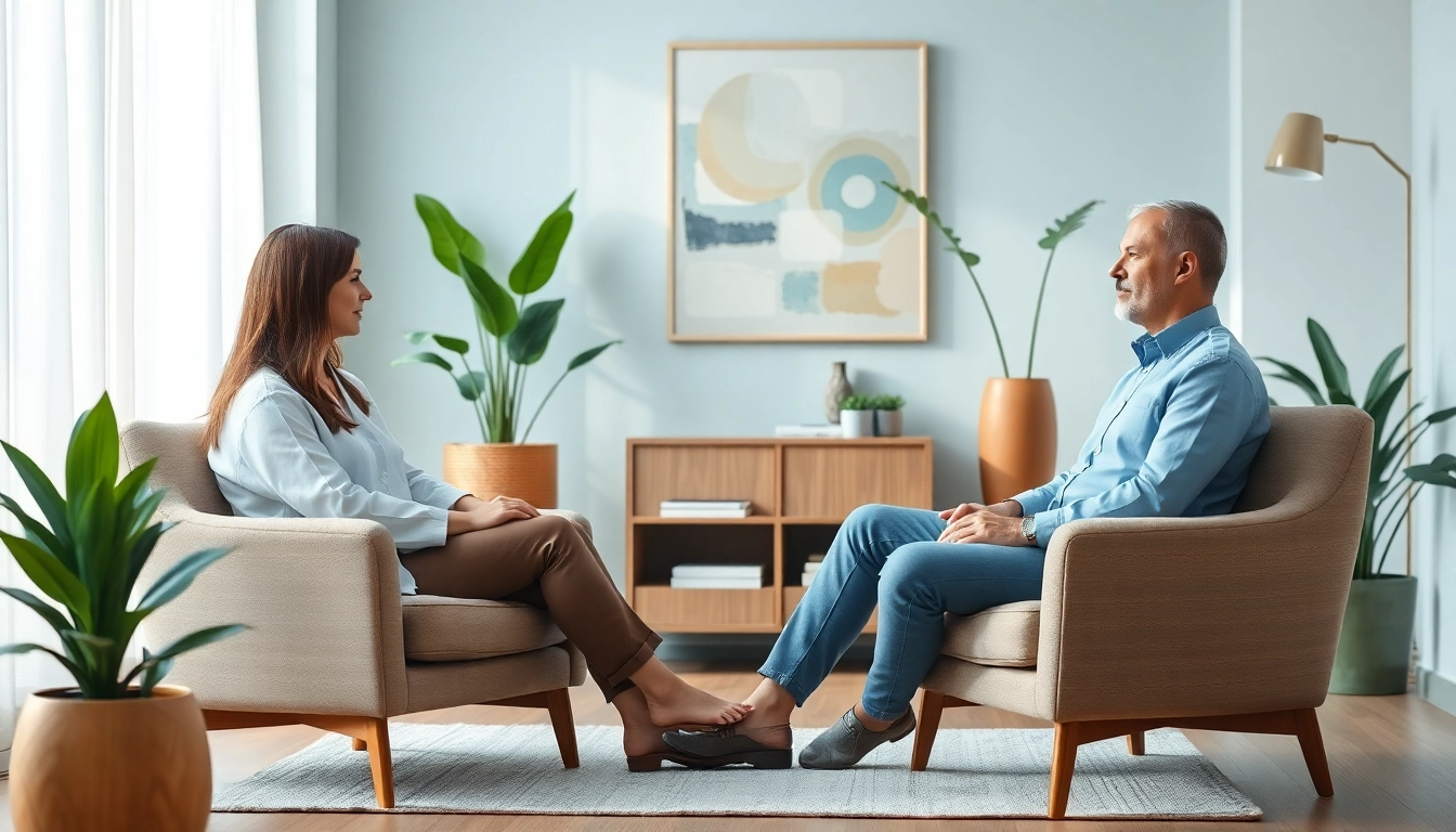Engaging anxiety treatment dubai session with a professional therapist offering support.
