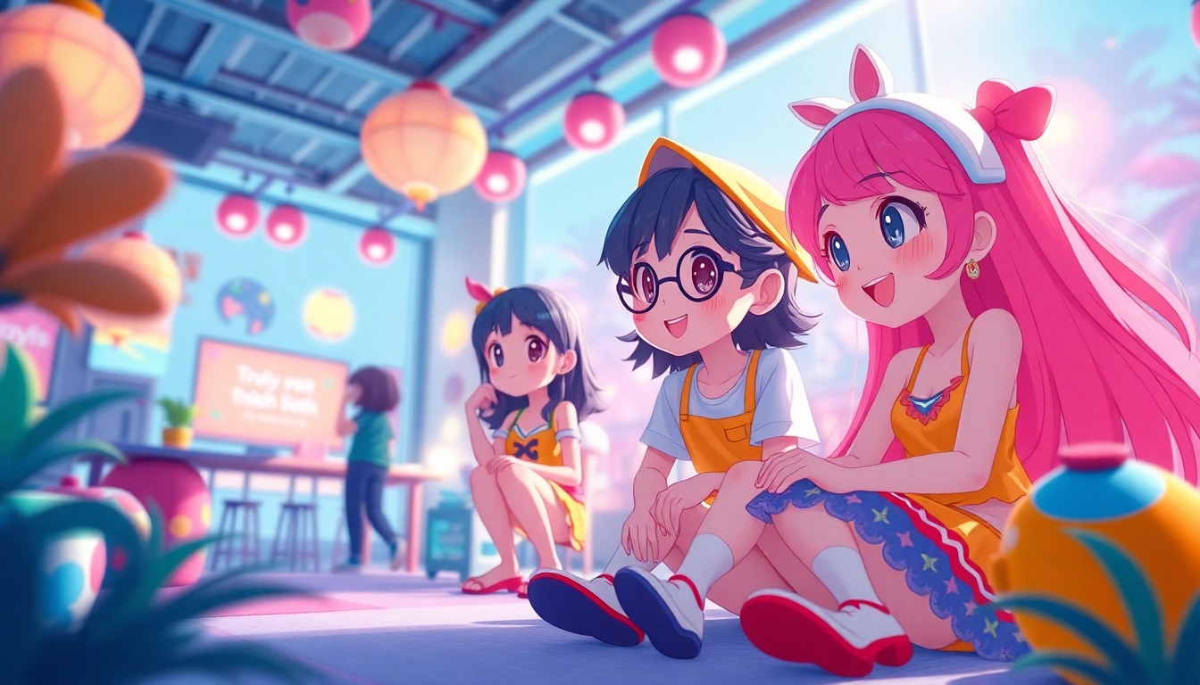 Engaging scene from truyen tranh sex showcasing unique characters in a colorful, playful environment.