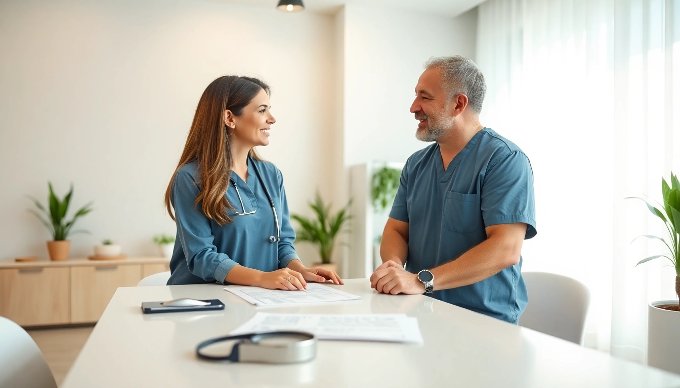 Healthcare provider assisting in Medical Weight Loss solutions in a modern clinic.