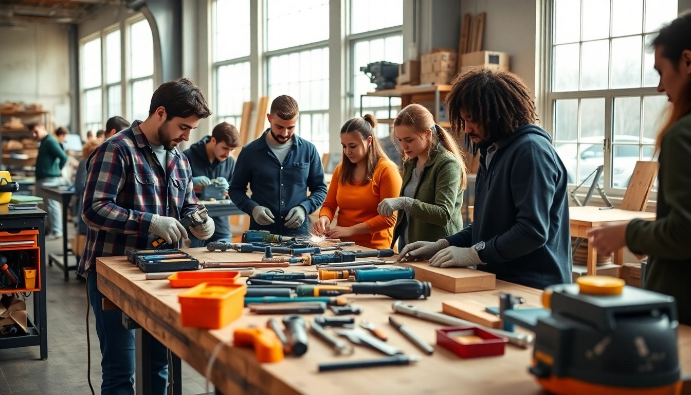 Students engaged in hands-on training at a trade school Knoxville TN, showcasing skilled trades education.