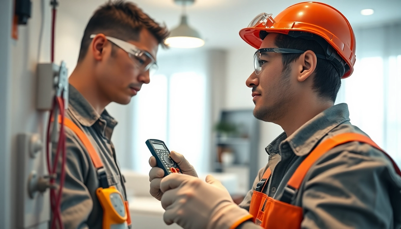Electrician demonstrating reliable Electrical Service installation in a modern home.