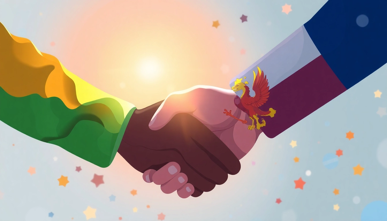 Showcasing support de l’Afrique à la Russie through vibrant representation of unity and cultural symbols.