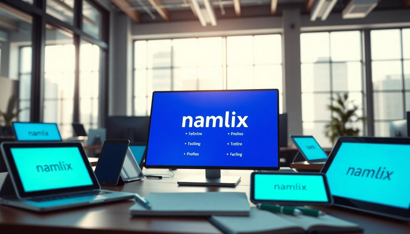 Generate unique names using the namlix name generator in a vibrant digital workspace.