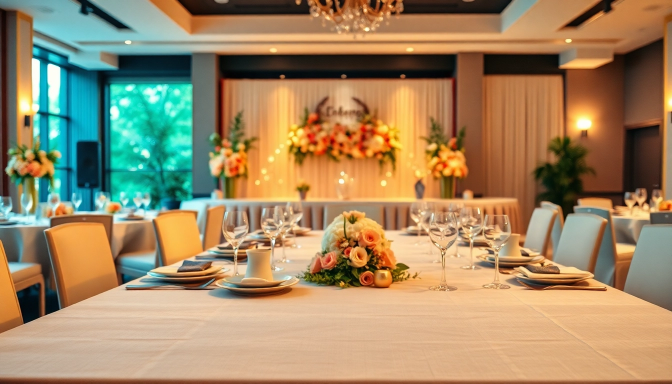 Set up for a special event at le lieu with elegant decorations and inviting atmosphere.