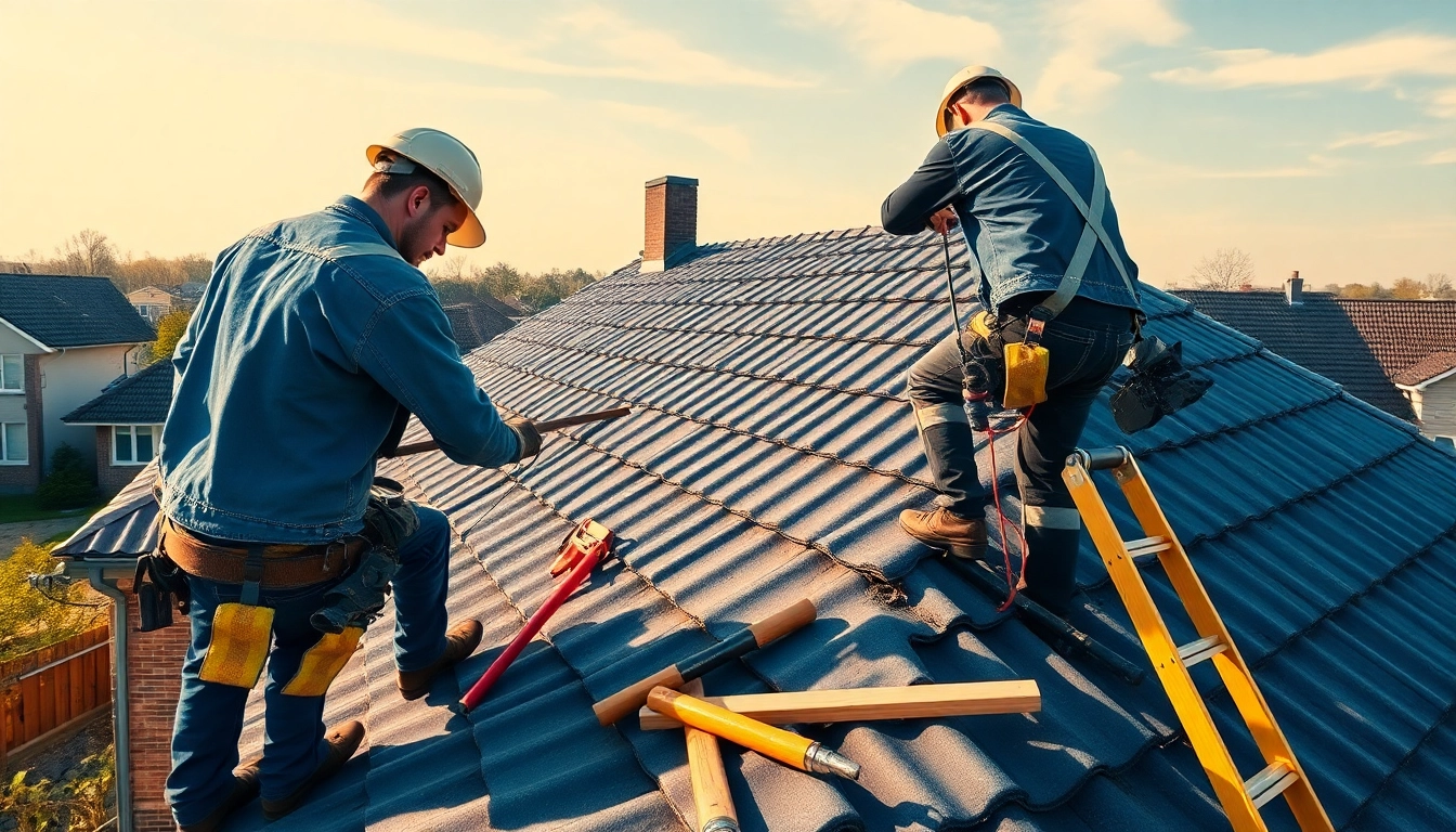 Skilled professionals performing Dakrenovatie Arnhem with high-quality materials and tools.