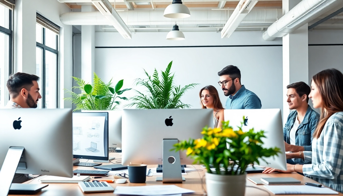 Showcasing web design companies in kansas city collaborating in a modern workspace.