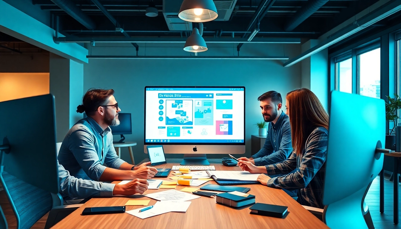 Create engaging digital solutions with our web design company Kansas City team in a collaborative office setting.